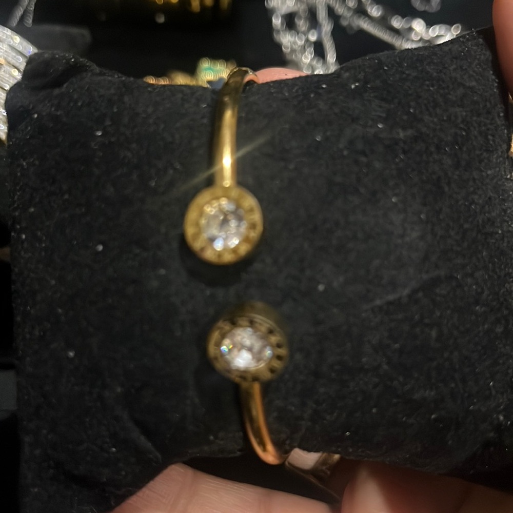 Roman number gold bangle